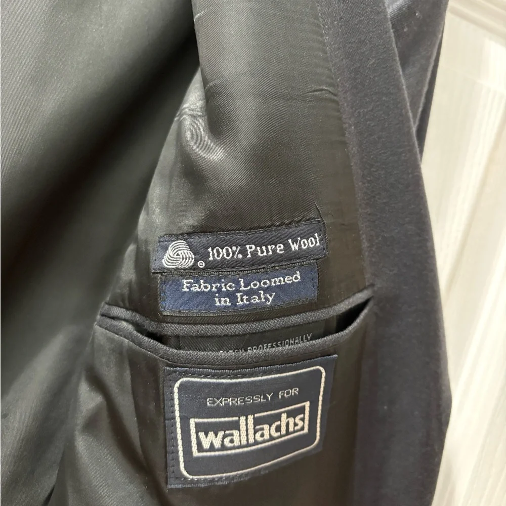 Burberry Herringbone Tweed Vintage Wool Blazer Navy/ Dark Gray Mens Medium